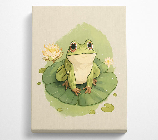  A Canvas Print of Happy Frog Lilypad Canvas Print