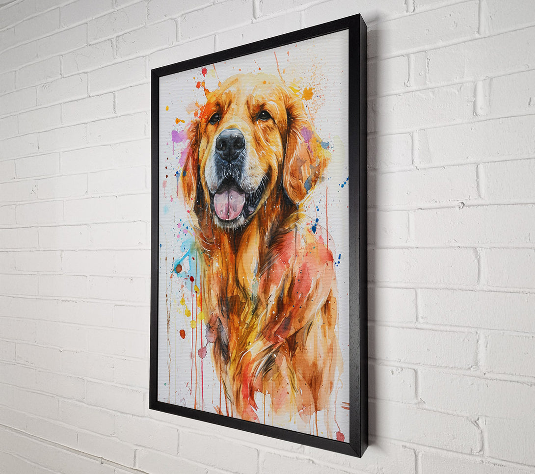  A Canvas Print of Happy Golden Retriever Canvas Art