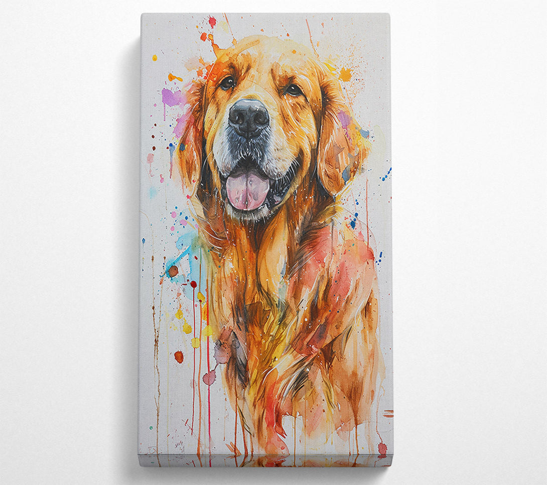  A Canvas Print of Happy Golden Retriever Canvas Art