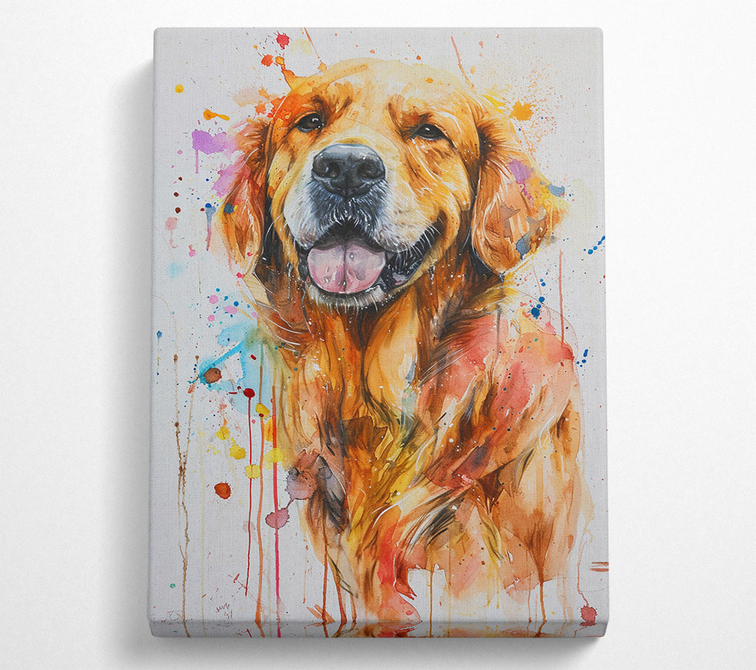  A Canvas Print of Happy Golden Retriever Canvas Art