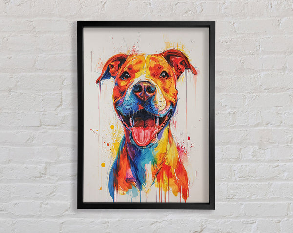 Happy Staffy Framed Print