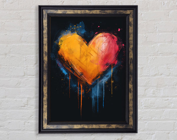 Heart Colour Explosion Framed Print