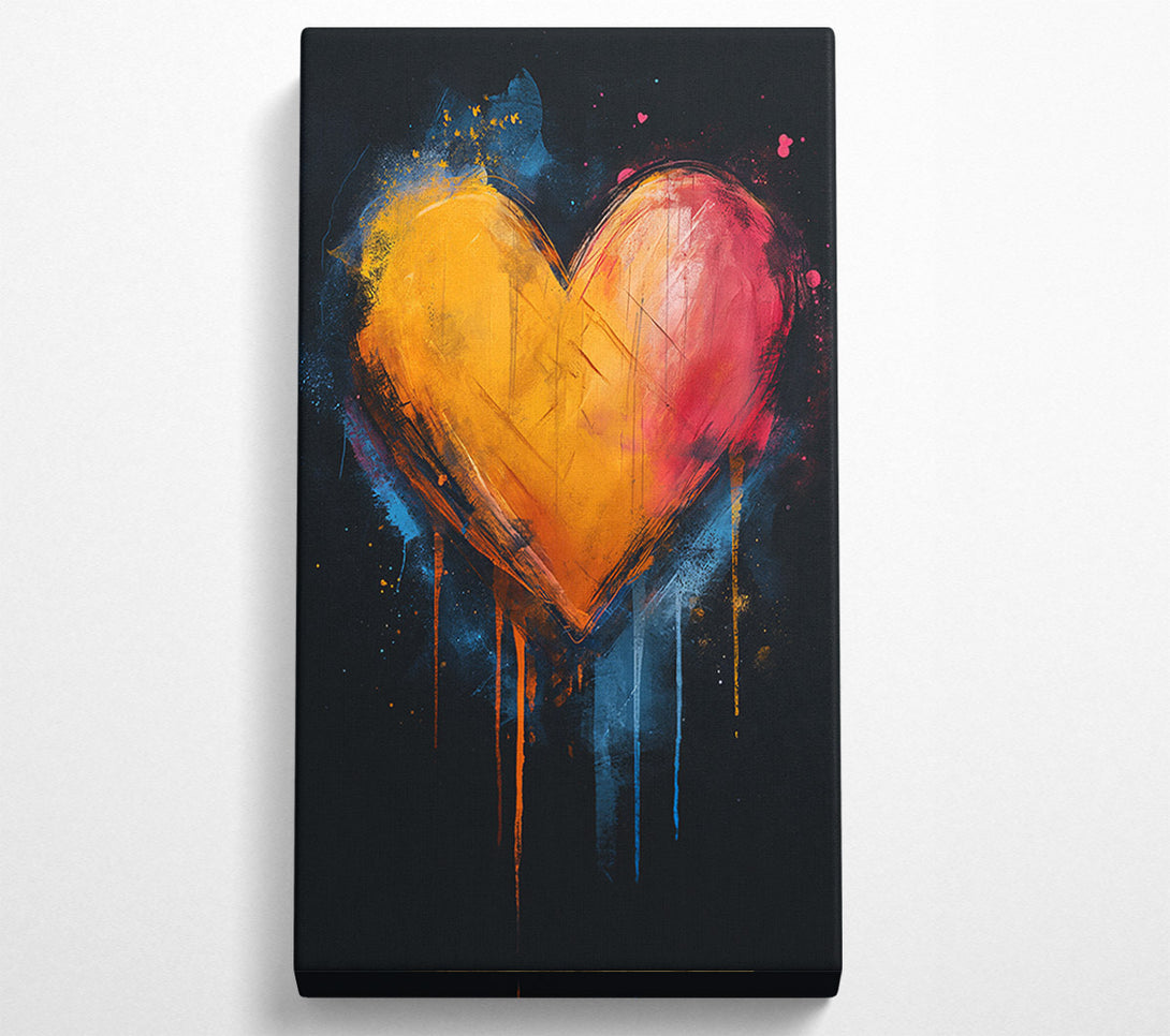  A Canvas Print of Heart Colour Explosion Canvas Wall Art