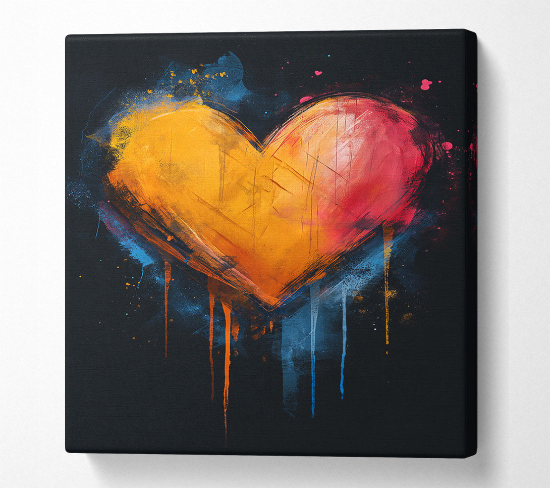  A Canvas Print of Heart Colour Explosion Canvas Wall Art