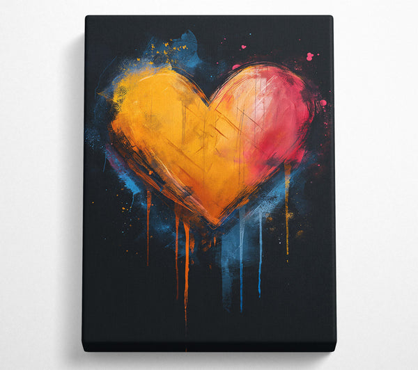  A Canvas Print of Heart Colour Explosion Canvas Wall Art