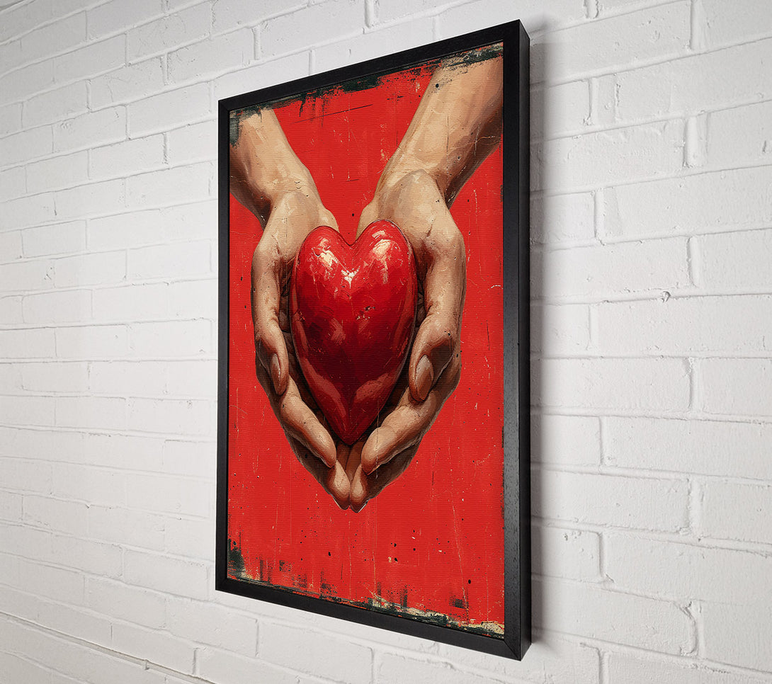  A Canvas Print of Heart In Hands Canvas Print