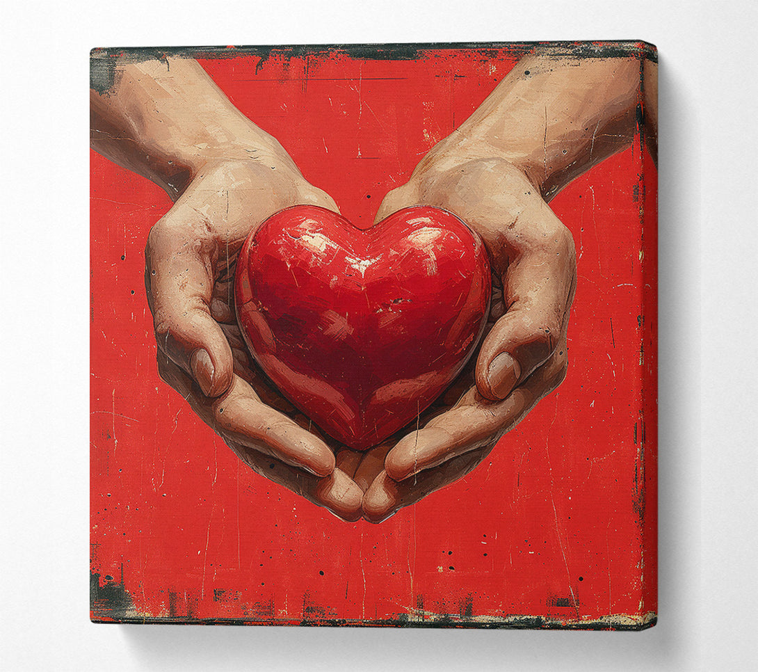  A Canvas Print of Heart In Hands Canvas Print