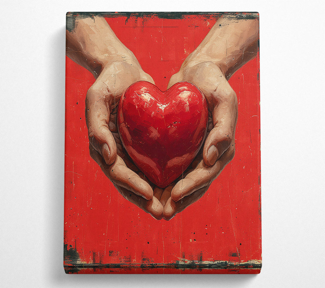  A Canvas Print of Heart In Hands Canvas Print