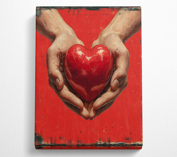  A Canvas Print of Heart In Hands Canvas Print