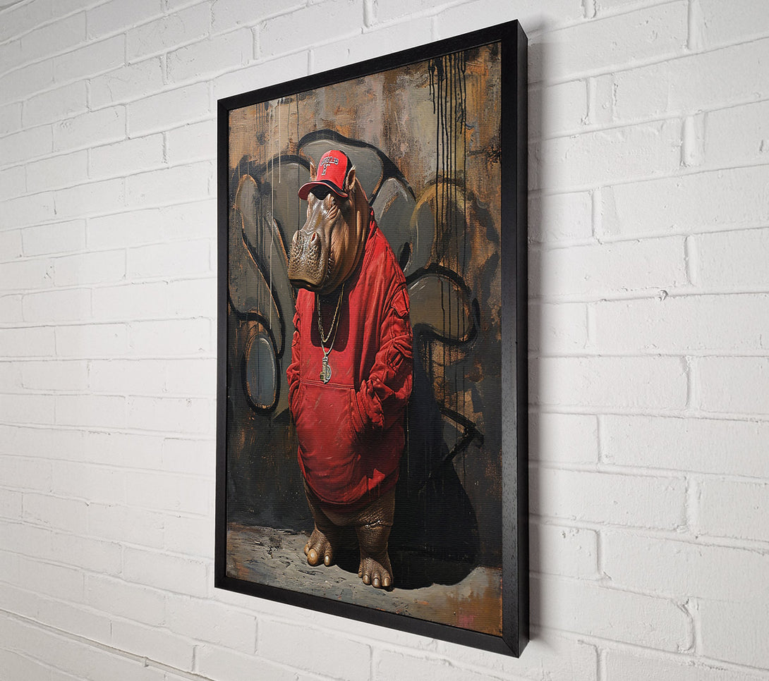  A Canvas Print of Hip Hop Hippo Canvas Print