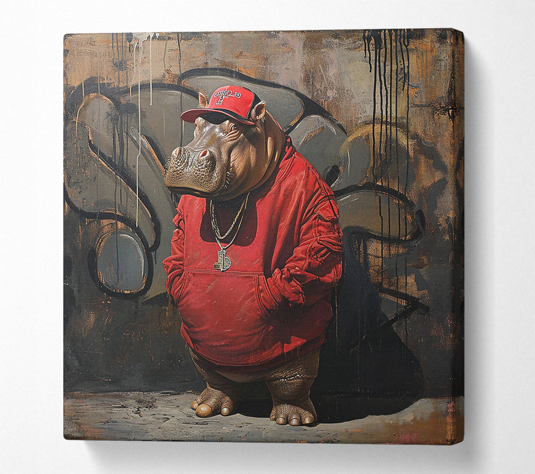  A Canvas Print of Hip Hop Hippo Canvas Print