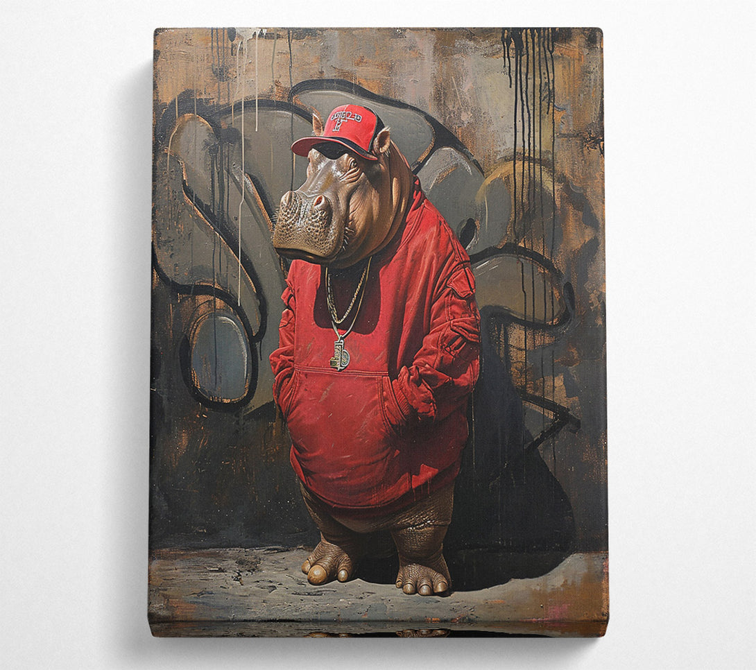 A Canvas Print of Hip Hop Hippo Canvas Print