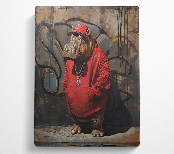  A Canvas Print of Hip Hop Hippo Canvas Print