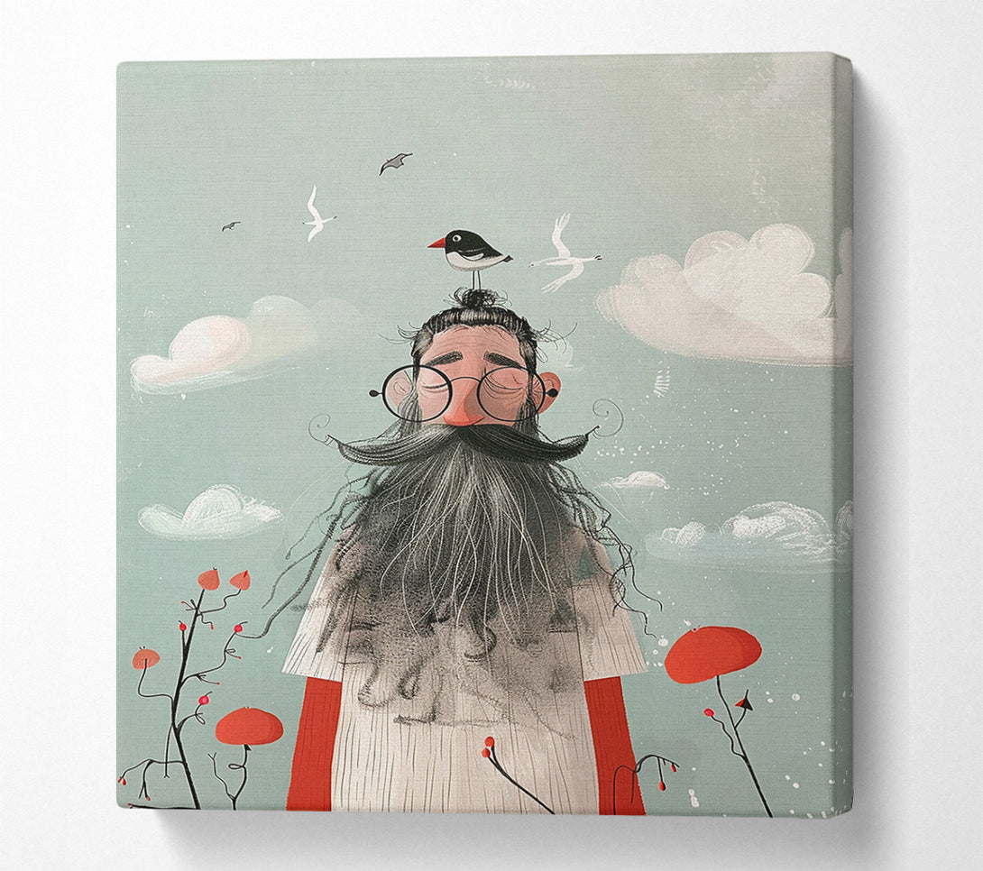  A Canvas Print of Hipster Man Canvas Wall Art
