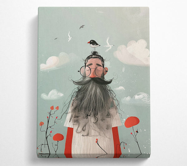  A Canvas Print of Hipster Man Canvas Wall Art