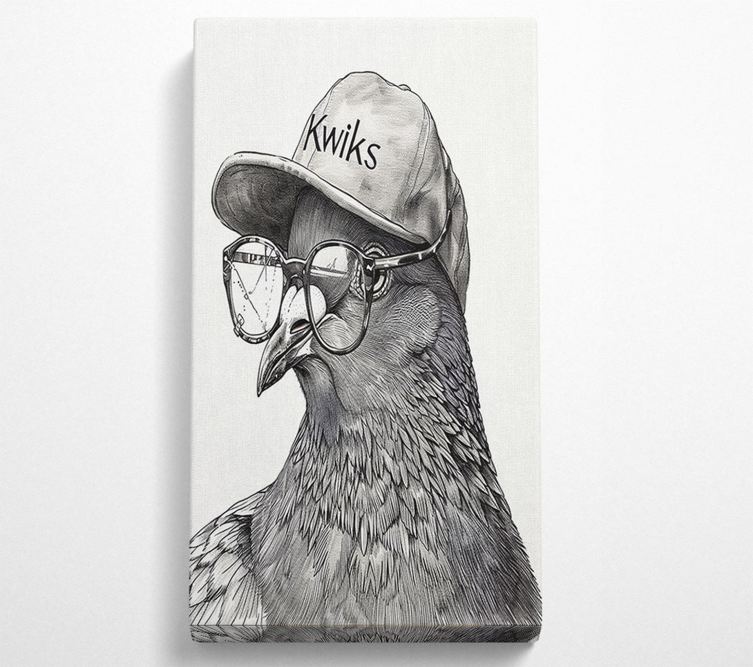  A Canvas Print of Hipster Pigeon Canvas Wall Art
