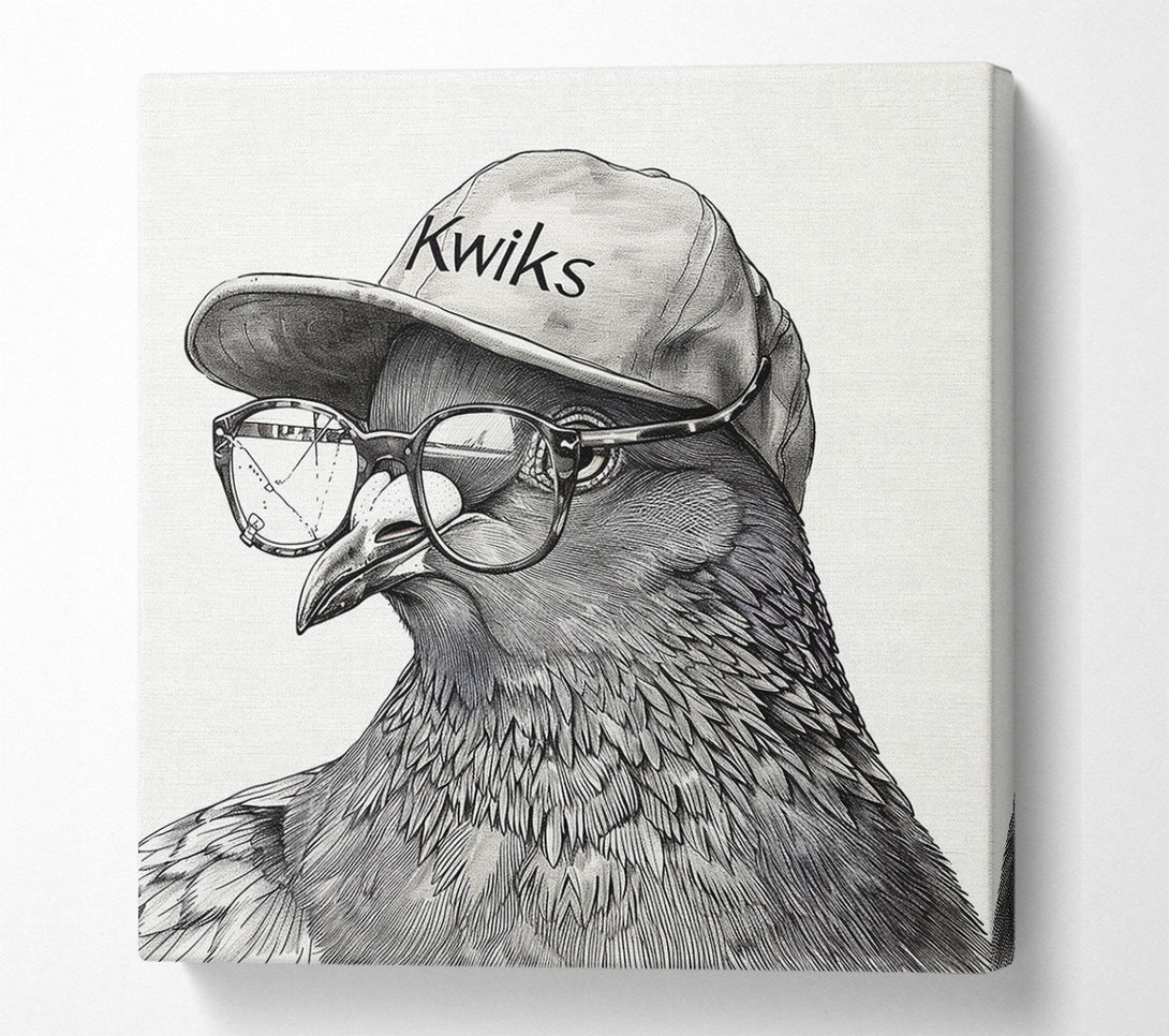  A Canvas Print of Hipster Pigeon Canvas Wall Art