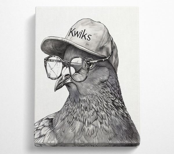  A Canvas Print of Hipster Pigeon Canvas Wall Art