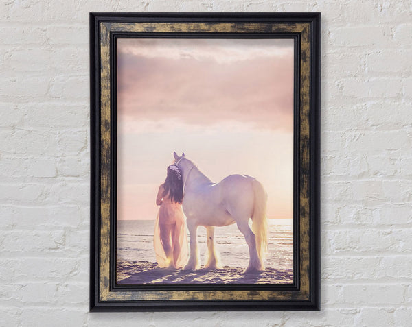 Horse And Woman Framed Print