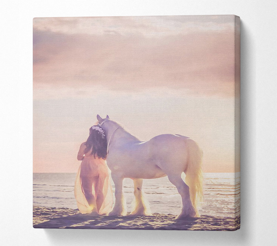  A Canvas Print of Horse And Woman Canvas Print