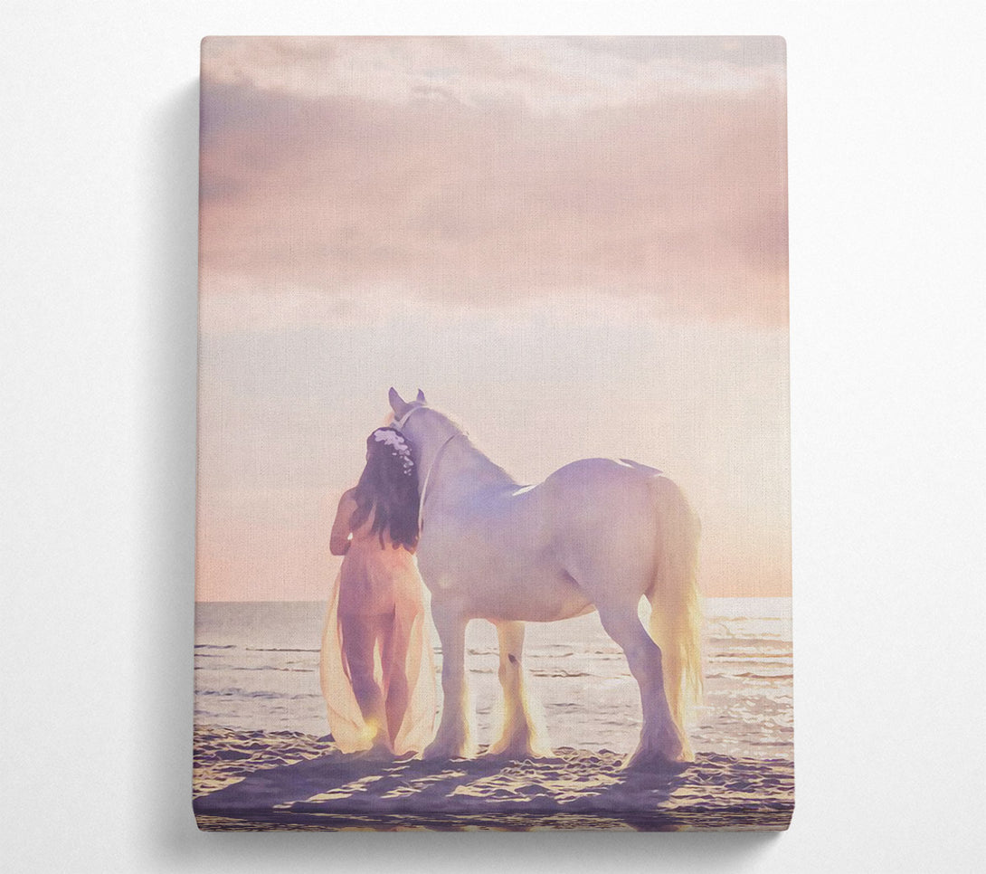  A Canvas Print of Horse And Woman Canvas Print