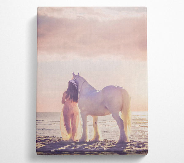 A Canvas Print of Horse And Woman Canvas Print