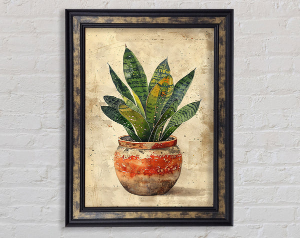 House Plant Ceramic Framed Print