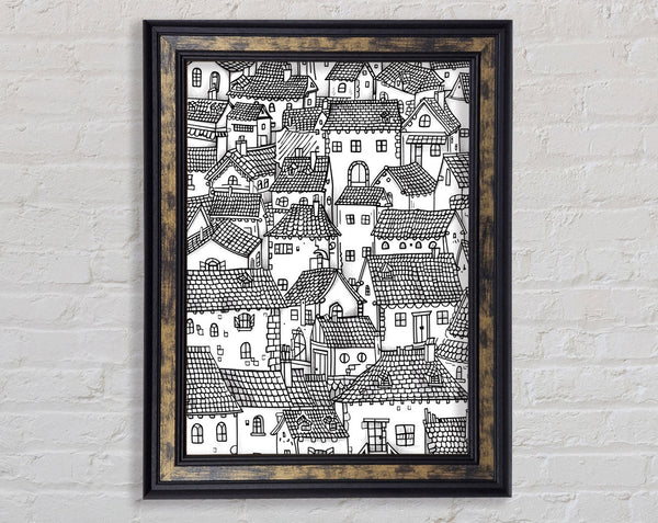 Houses Are Here Framed Print