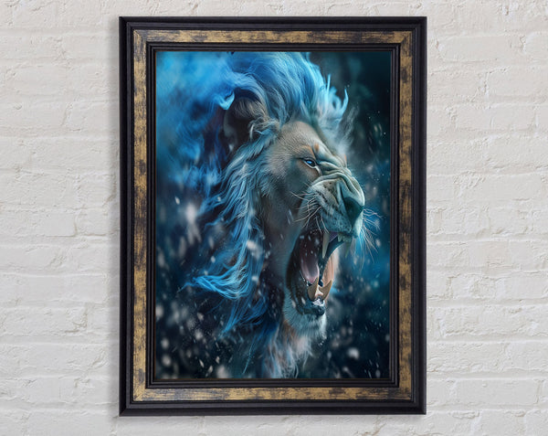 Ice King Lion Framed Print