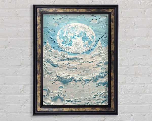 Icey Moon Glacier Framed Print