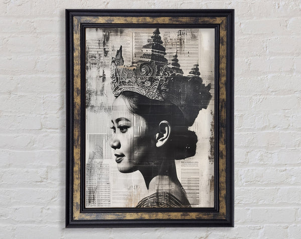 Indonesian Princess Collage Framed Print