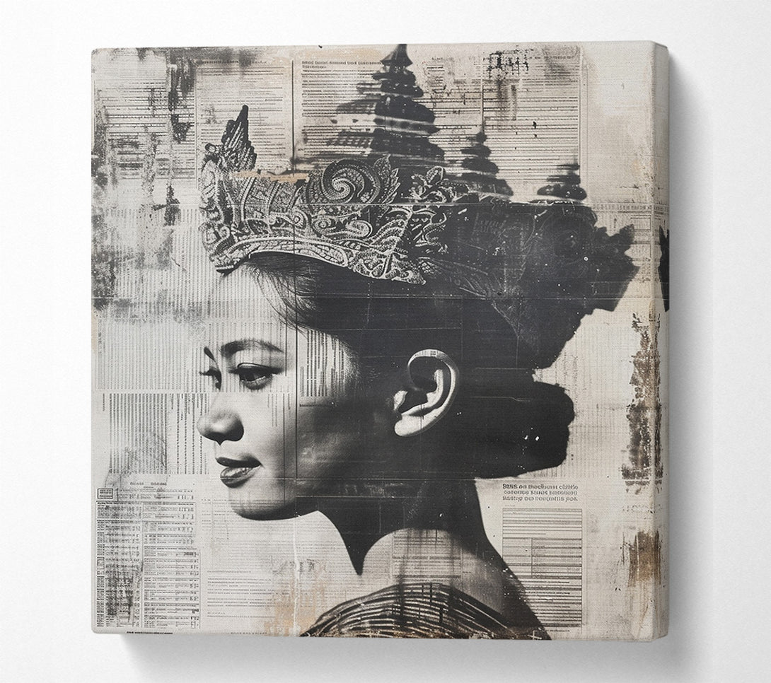  A Canvas Print of Indonesian Princess Collage Canvas Print