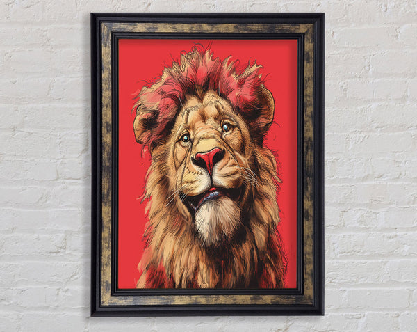 Inky Drawing Lion Framed Print