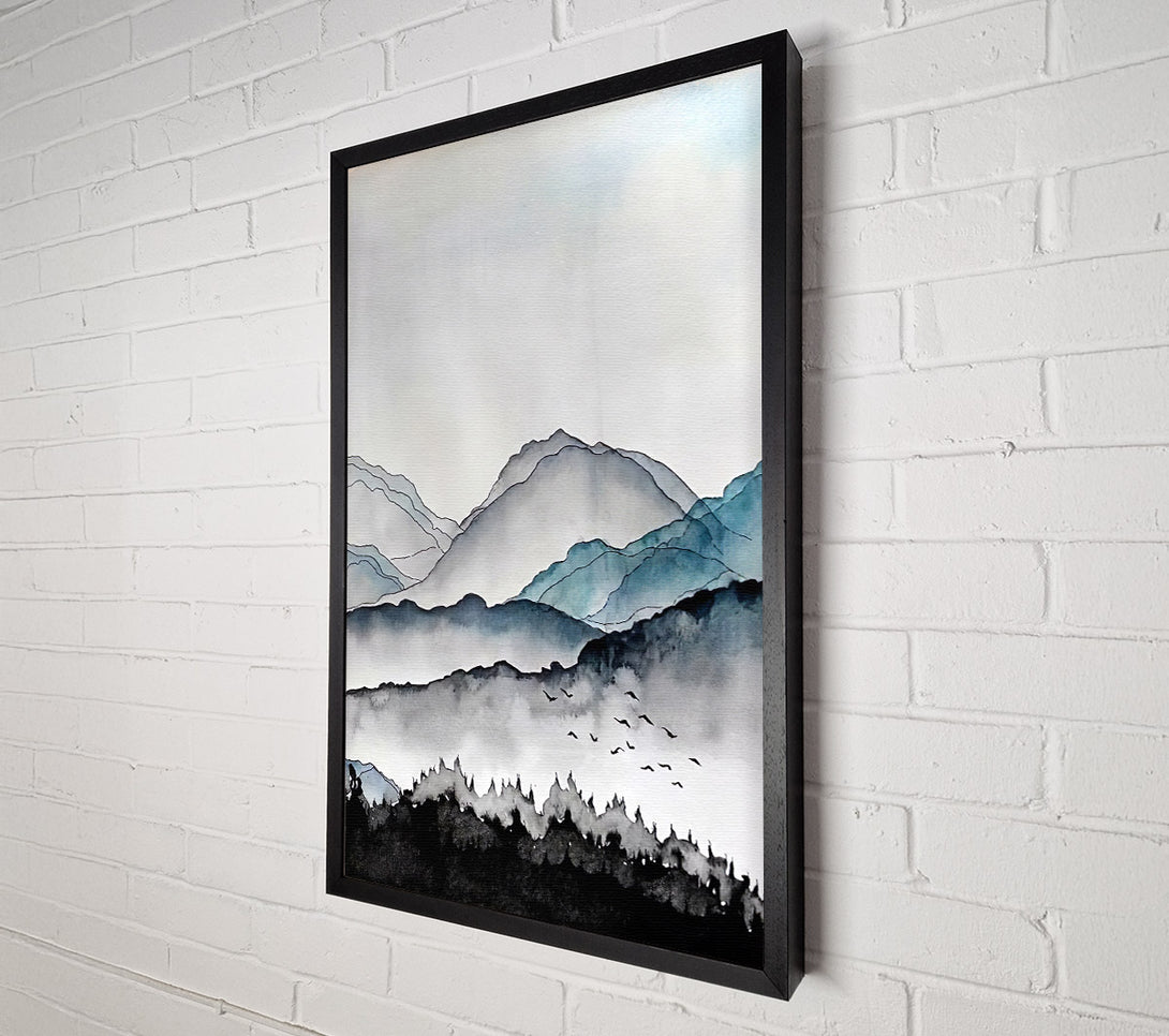  A Canvas Print of Inky Mountains Canvas Wall Art