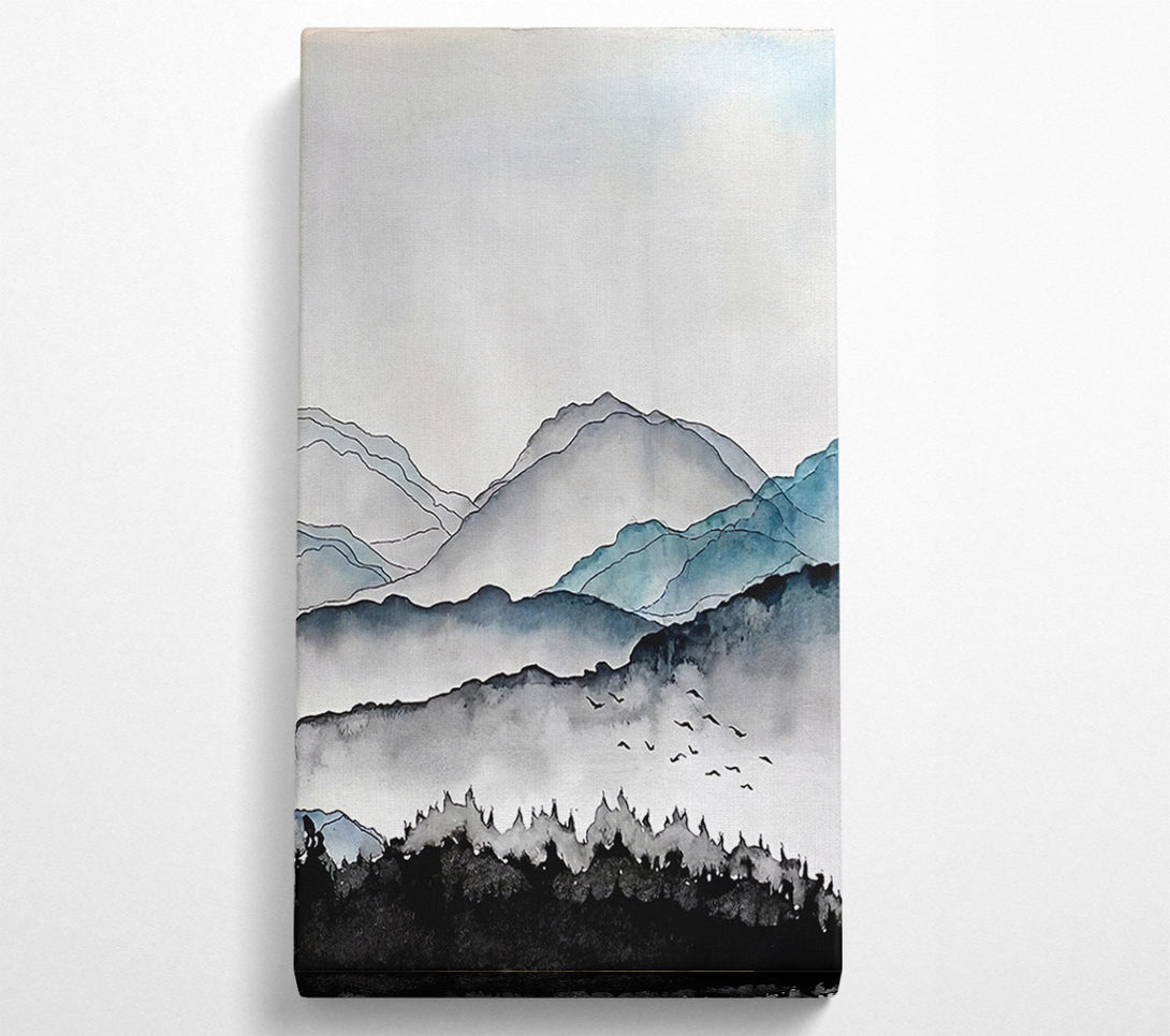  A Canvas Print of Inky Mountains Canvas Wall Art