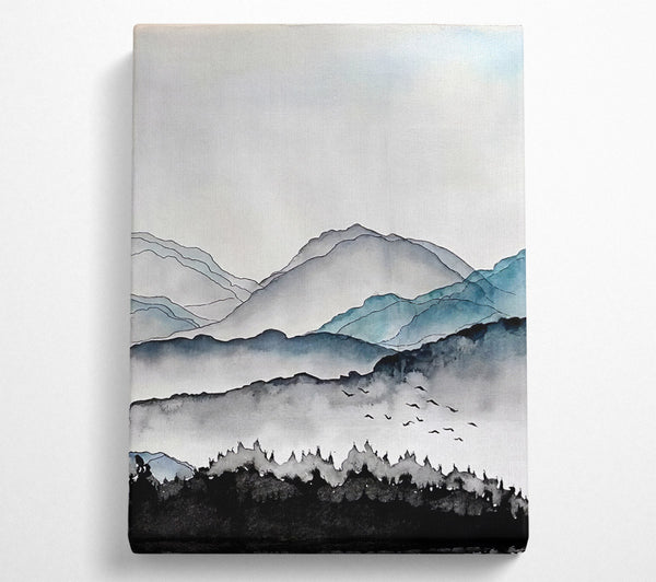  A Canvas Print of Inky Mountains Canvas Wall Art