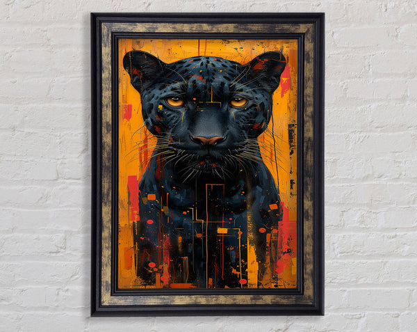 Jaguar Gold Framed Print