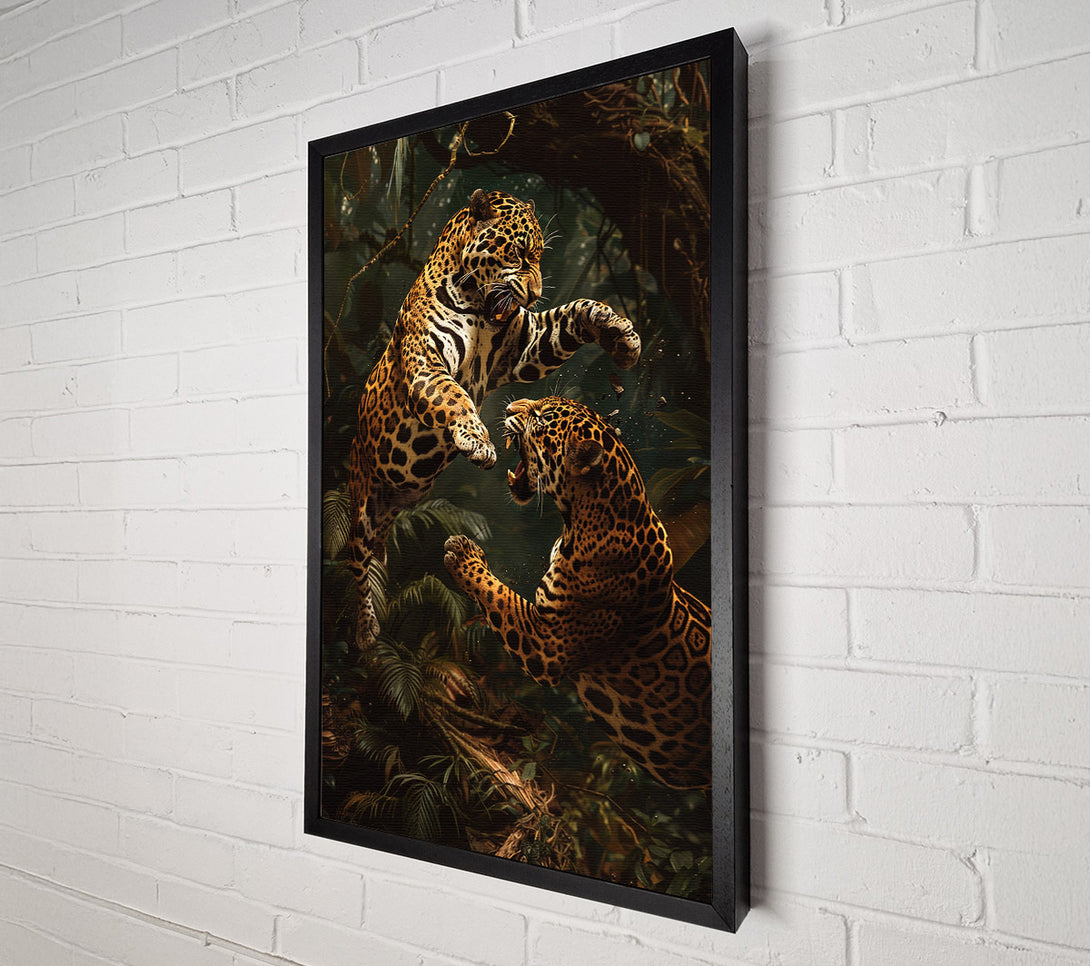  A Canvas Print of Jaguars Fighting Canvas Wall Art