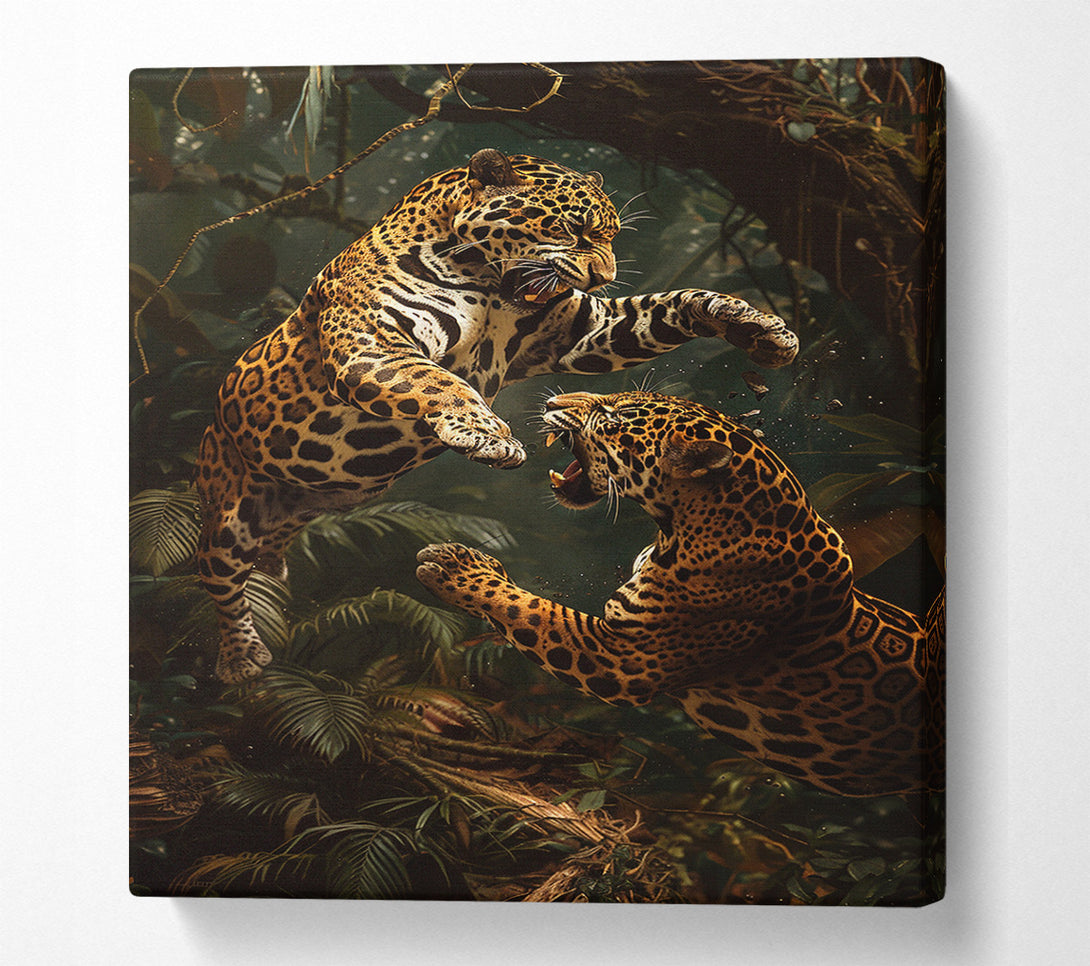  A Canvas Print of Jaguars Fighting Canvas Wall Art