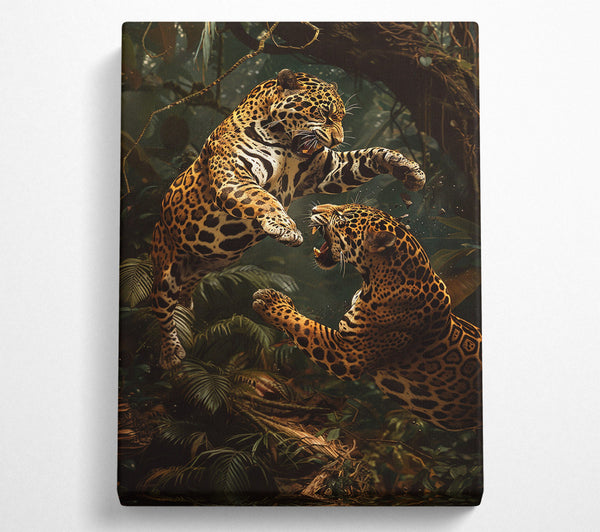  A Canvas Print of Jaguars Fighting Canvas Wall Art