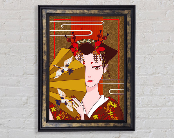 Japanese Fan Framed Print