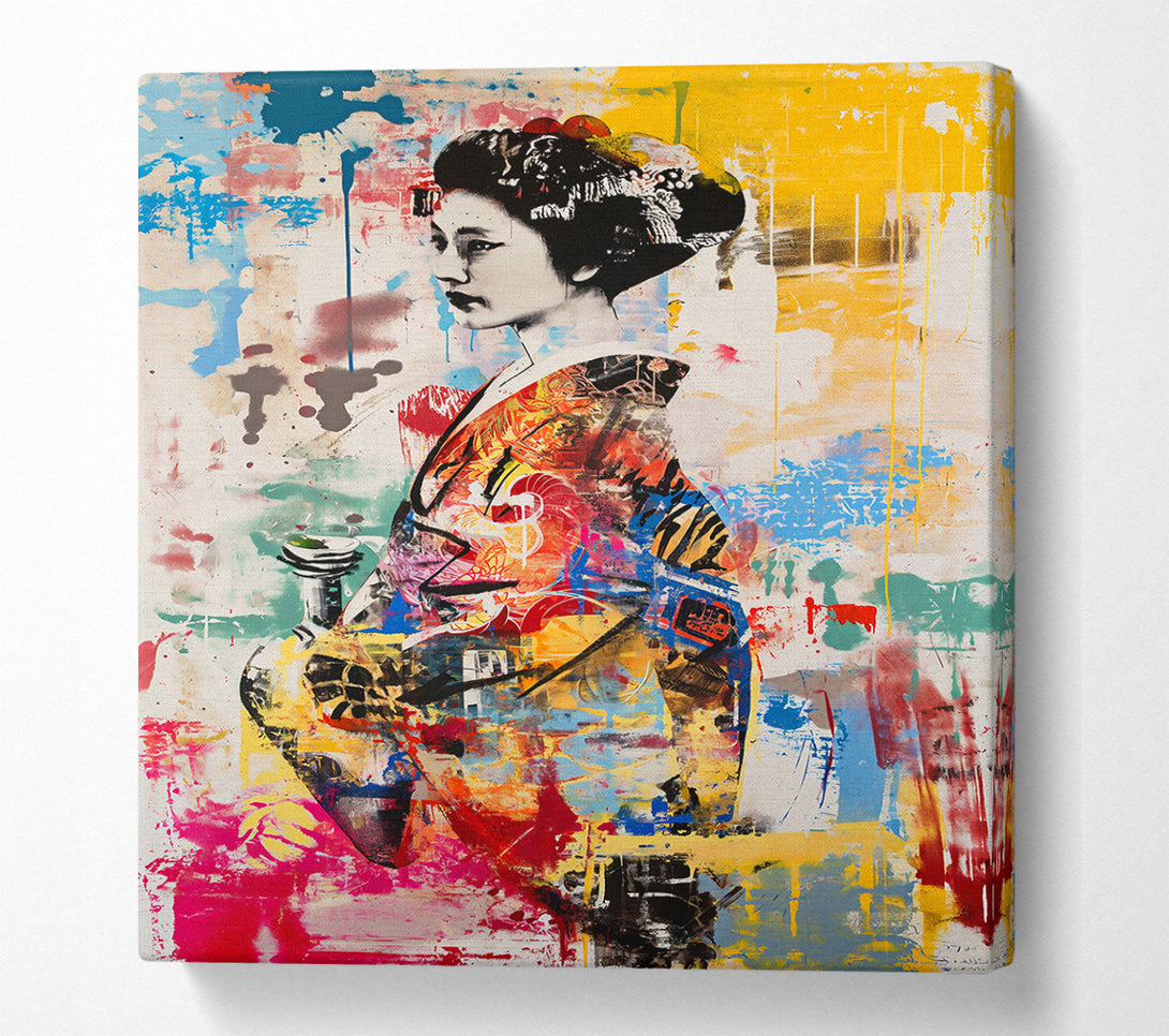  A Canvas Print of Japanese Graffiti Woman Canvas Wall Art