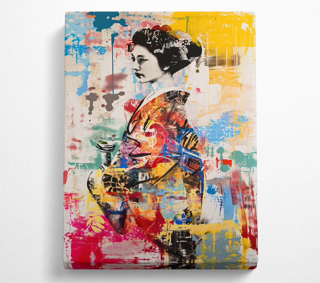  A Canvas Print of Japanese Graffiti Woman Canvas Wall Art