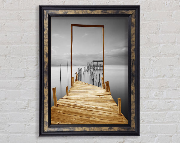 Jetty Collapse Framed Print