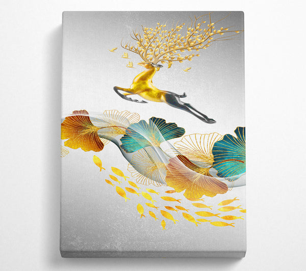  A Canvas Print of Jumping Deer Canvas Art