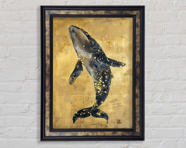 Jumping Whale Framed Print