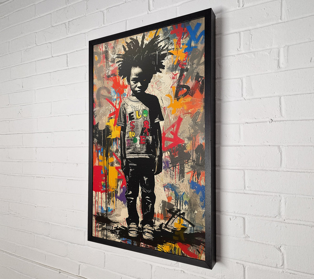  A Canvas Print of Kid Stare Graffiti Canvas Wall Art