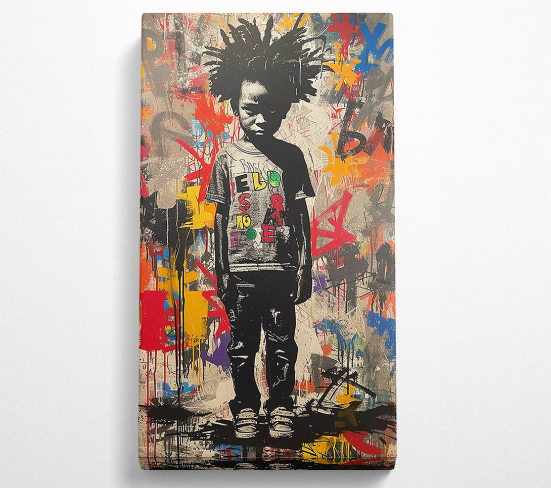  A Canvas Print of Kid Stare Graffiti Canvas Wall Art