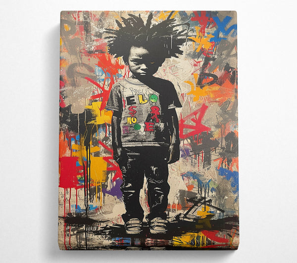  A Canvas Print of Kid Stare Graffiti Canvas Wall Art