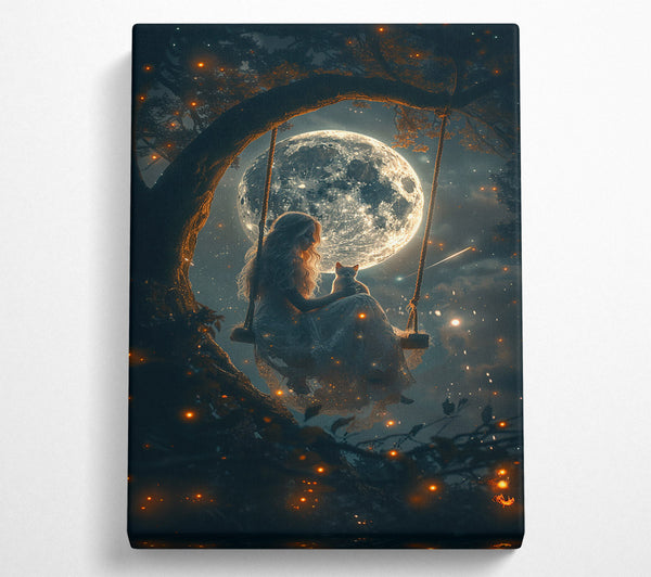  A Canvas Print of Kitten On A Swing Canvas Art